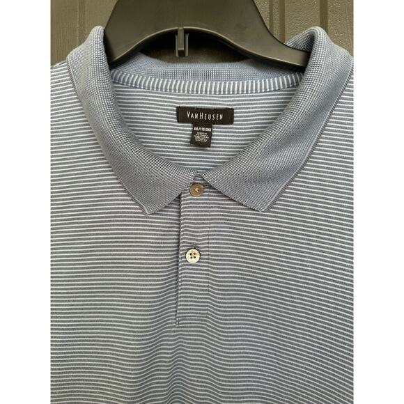 Van Heusen Men's Gray Striped Short Sleeve Polo Golf Shirt XXLarge - Picture 4 of 5